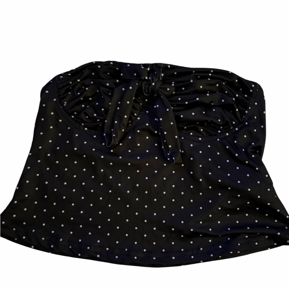 SHEIN Black Polka Dot Tube Top
